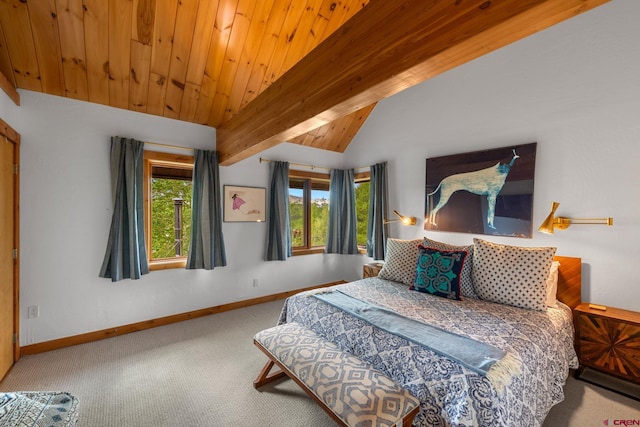 41 Cinnamon Mountain Rd, Mount Crested Butte, CO 81225 - carpeted bedroom with baseboards and wooden ceiling