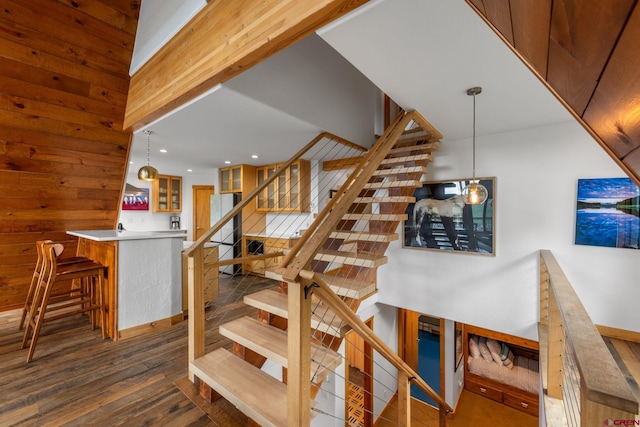 41 Cinnamon Mountain Rd, Mount Crested Butte, CO 81225 - stairs featuring wood finished floors and recessed lighting