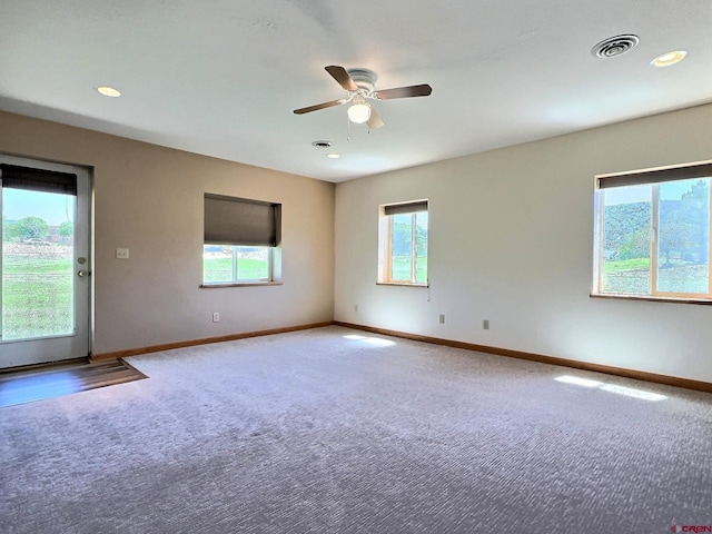 404 SE Birdie Cir, Cedaredge, CO 81413 - unfurnished room featuring carpet, a ceiling fan, and recessed lighting