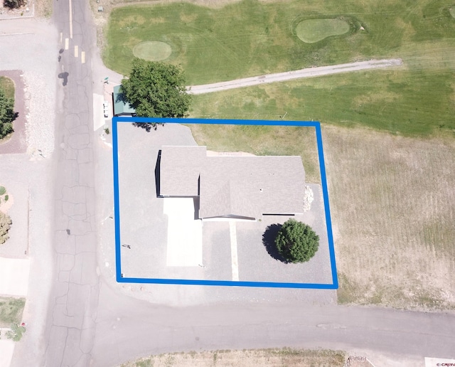 404 SE Birdie Cir, Cedaredge, CO 81413 - aerial view of property and surrounding area with property parcel outlined