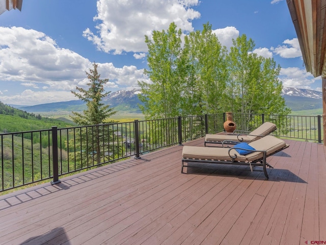 3 Summit Ct, Mount Crested Butte, CO 81225 - wooden terrace featuring a mountain view