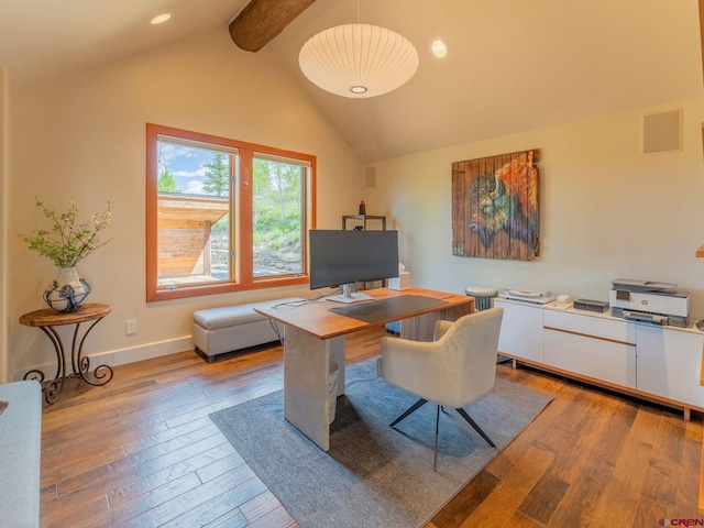 3 Summit Ct, Mount Crested Butte, CO 81225 - office area with hardwood / wood-style flooring and recessed lighting