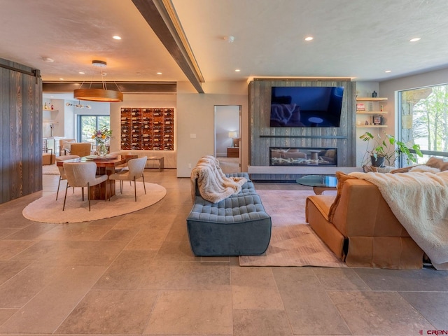 3 Summit Ct, Mount Crested Butte, CO 81225 - living area with recessed lighting, plenty of natural light, and beam ceiling