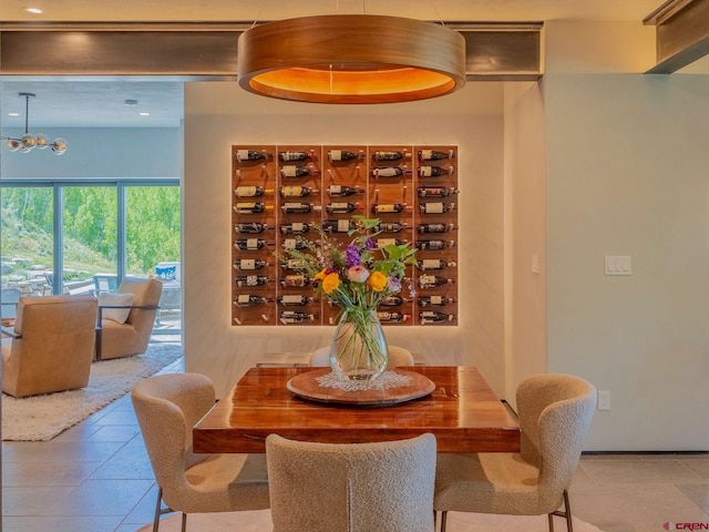 3 Summit Ct, Mount Crested Butte, CO 81225 - tiled dining room featuring a chandelier and recessed lighting