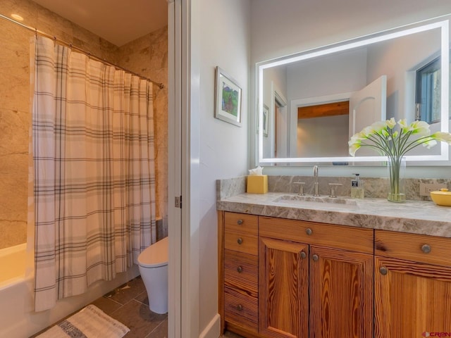 3 Summit Ct, Mount Crested Butte, CO 81225 - full bathroom with vanity, shower / bathtub combination with curtain, and tile patterned floors
