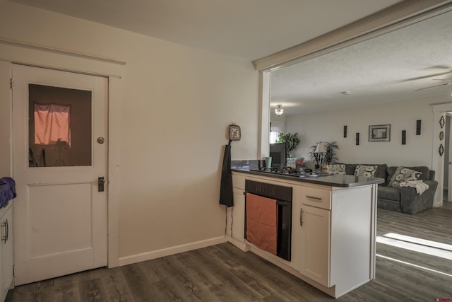 1132 Robinson Ave, Trinidad, CO 81082 - kitchen with oven, open floor plan, dark wood finished floors, and a peninsula
