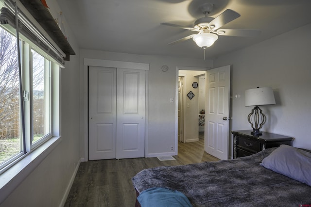 1132 Robinson Ave, Trinidad, CO 81082 - bedroom with multiple windows, wood finished floors, and a closet