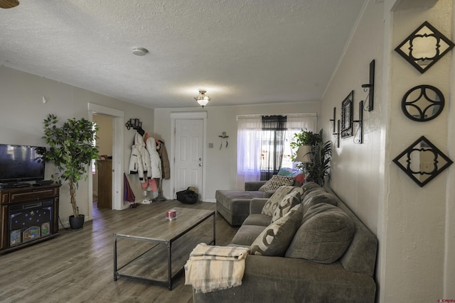 1132 Robinson Ave, Trinidad, CO 81082 - living area with a textured ceiling and wood finished floors