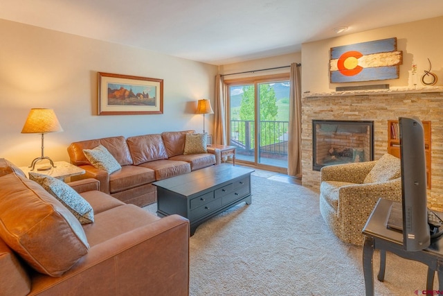 20 Hunter Hill Rd Unit 110, Mount Crested Butte, CO 81225 - carpeted living room with a fireplace
