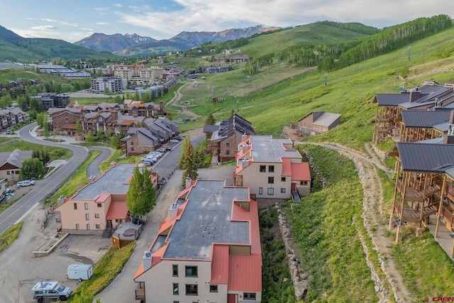 20 Hunter Hill Rd Unit 110, Mount Crested Butte, CO 81225 - aerial overview of property's location with a mountainous background