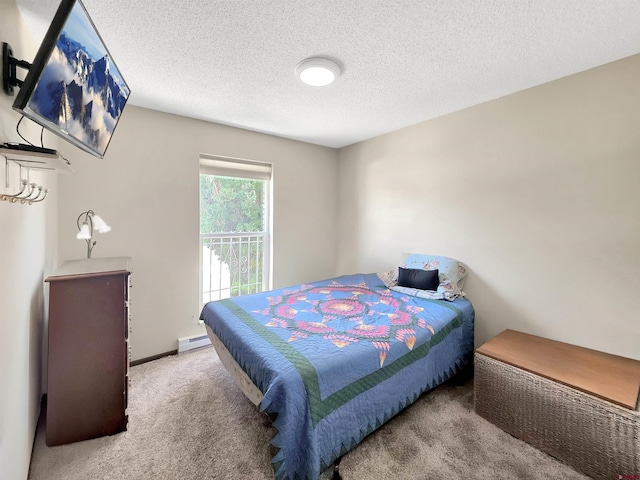 613 N Colorado St, Cortez, CO 81321 - carpeted bedroom with baseboard heating and a textured ceiling