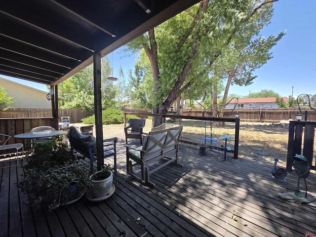613 N Colorado St, Cortez, CO 81321 - wooden terrace with a fenced backyard