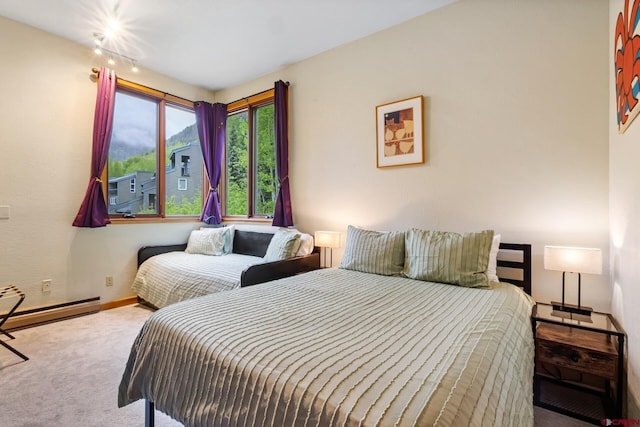 333 S Fir St Unit 101, Telluride, CO 81435 - bedroom with carpet floors, a baseboard heating unit, and cooling unit