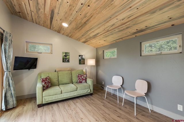 234 Wapiti Dr, Bayfield, CO 81122 - living area featuring vaulted ceiling, wood finished floors, and wooden ceiling