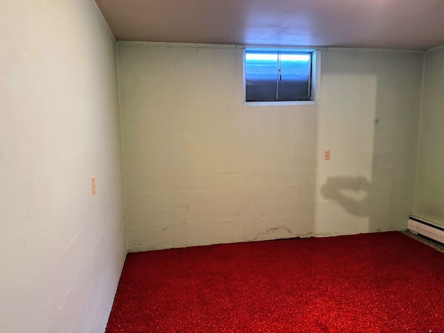 20114 Austin Rd, Austin, CO 81410 - below grade area with a baseboard heating unit and carpet floors