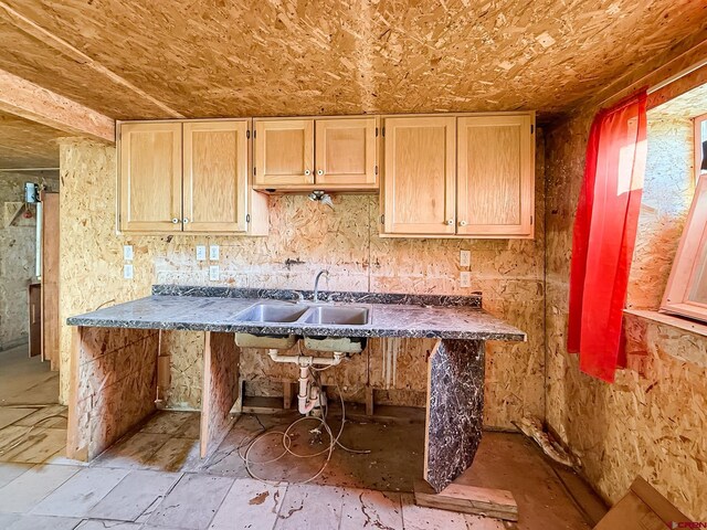 43867 Long Gulch Rd, Crawford, CO 81415 - kitchen with dark countertops and light brown cabinetry