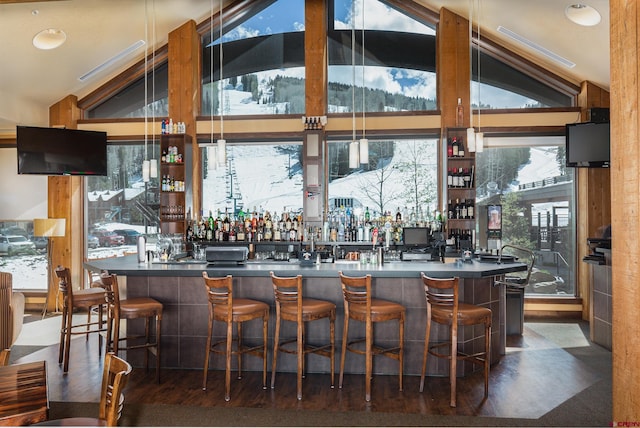 24 Sheol St Unit 202, Durango, CO 81301 - indoor wet bar with dark wood finished floors
