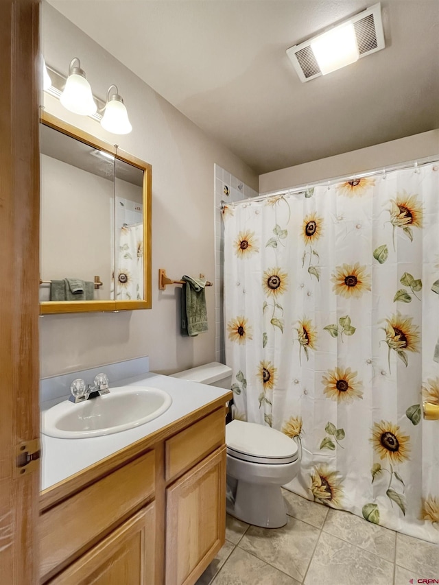 14245 Rd 21, Cortez, CO 81321 - bathroom featuring tile patterned flooring, vanity, and curtained shower