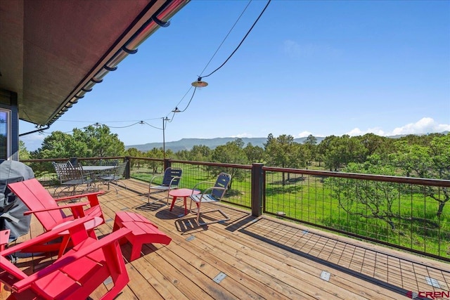 122 Juniper Rd, Ridgway, CO 81432 - wooden terrace with a mountain view