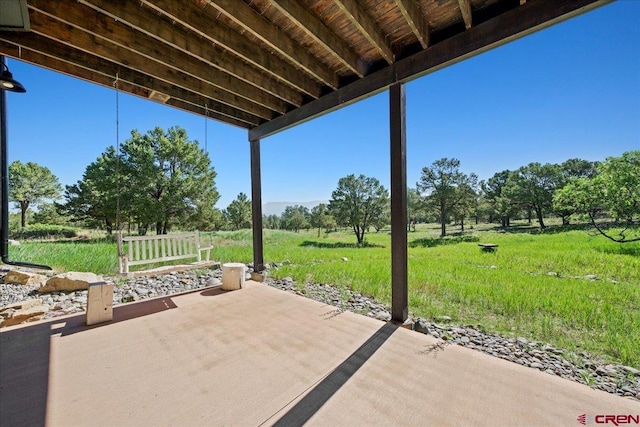 122 Juniper Rd, Ridgway, CO 81432 - view of patio / terrace featuring a view of rural / pastoral area