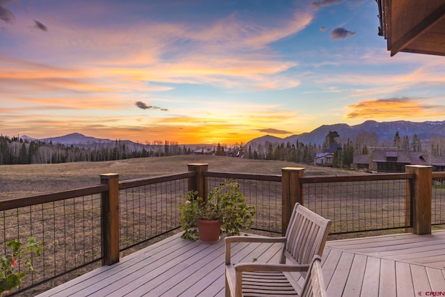 404 Benchmark Dr, Mountain Village, CO 81435 - deck at dusk with a mountain view