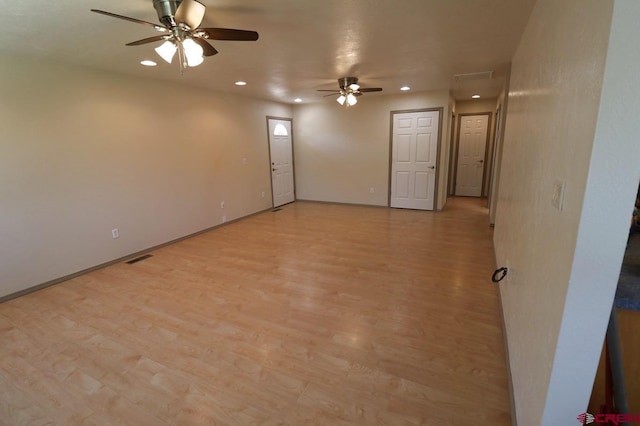 771 Aspen Dr, Cortez, CO 81321 - spare room featuring recessed lighting, a ceiling fan, and light wood finished floors