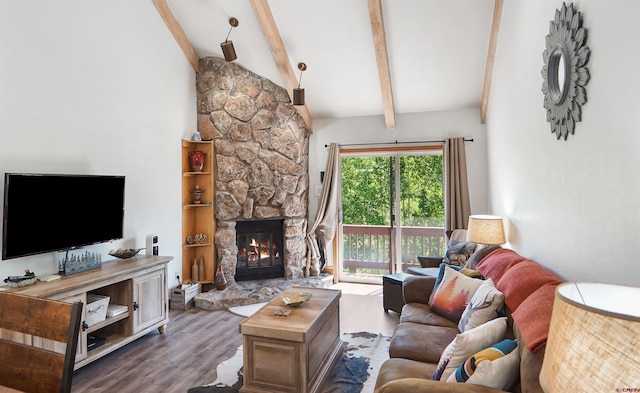 50827 N 550th Hwy Unit 329, Durango, CO 81301 - living area with a fireplace and wood finished floors