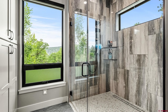 2161 Scout Ridge Rd, Durango, CO 81301 - full bathroom featuring a stall shower and baseboards