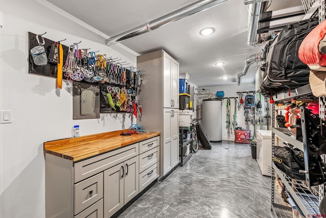 2161 Scout Ridge Rd, Durango, CO 81301 - garage with water heater, recessed lighting, and electric panel