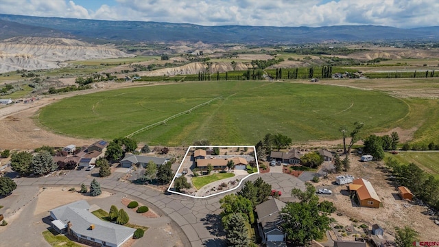 20657 Del Ray Dr, Eckert, CO 81418 - aerial overview of property's location featuring property boundaries highlighted and mountains