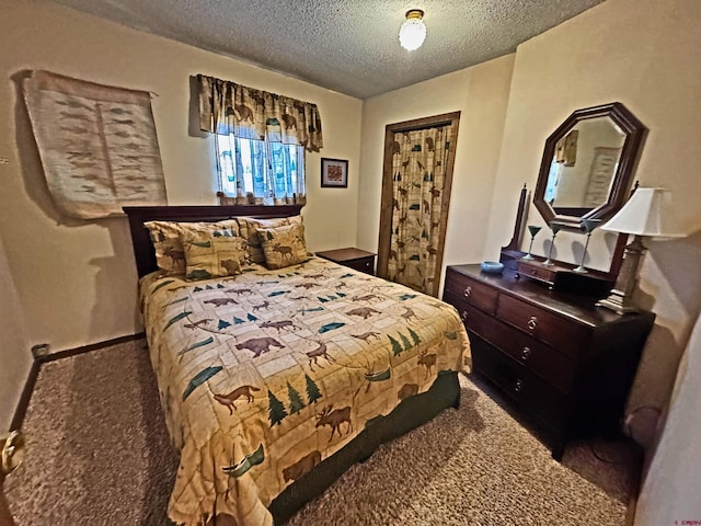 152 Conifer Dr, South Fork, CO 81154 - carpeted bedroom with a textured ceiling