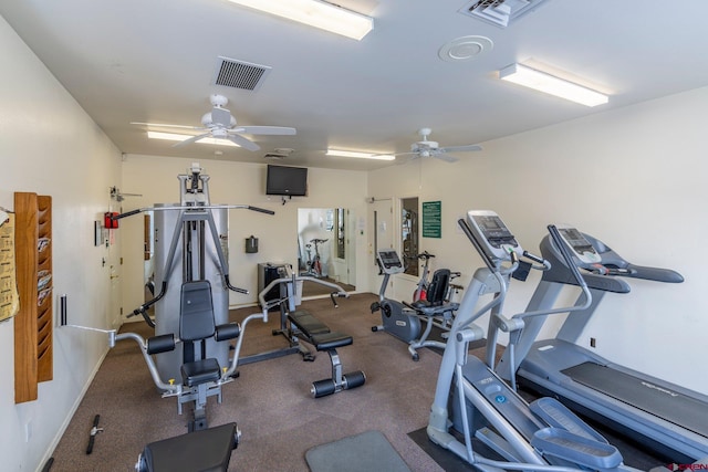 1100 Goeglein Gulch Rd Unit 171, Durango, CO 81301 - workout area featuring a ceiling fan and baseboards