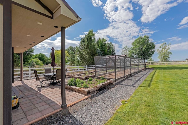 1734 Dry Creek Cir, Delta, CO 81416 - view of yard featuring a vegetable garden and a patio area