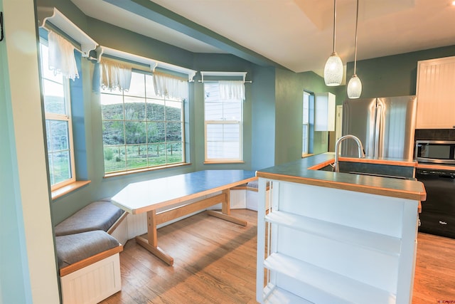 825 County Road 17, Gunnison, CO 81230 - kitchen with appliances with stainless steel finishes, plenty of natural light, and light wood-style floors