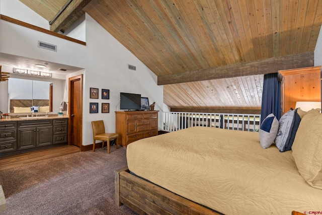 73 S Tamarron Dr Unit 822, Durango, CO 81301 - bedroom featuring wood ceiling and carpet