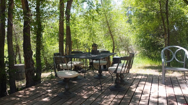 16242 Farmers Mine Rd, Paonia, CO 81428 - deck with a forest view and outdoor dining space