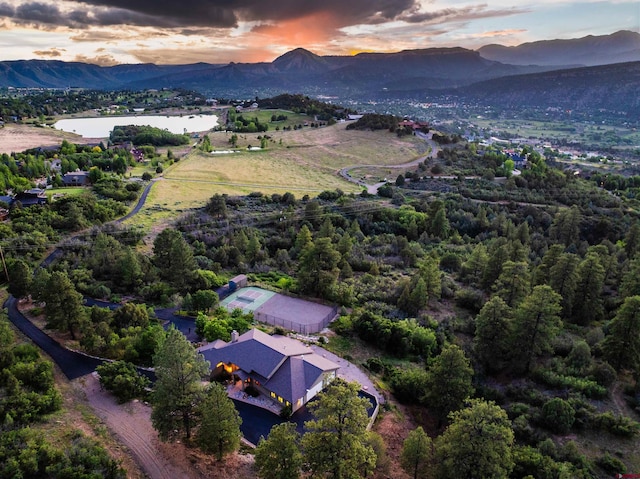 570 Jenkins Ranch Rd, Durango, CO 81301 - aerial view of property and surrounding area featuring a mountain backdrop