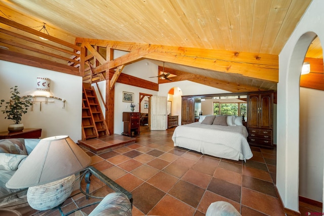 2415 Echo Canyon Ranch Ln, Pagosa Springs, CO 81147 - bedroom with arched walkways and wood ceiling