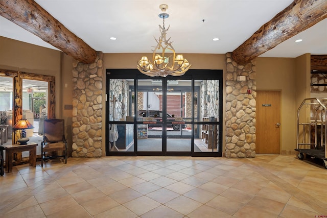 6 Emmons Road 452 & 454, Mount Crested Butte, CO 81225 - building lobby with beam ceiling and recessed lighting