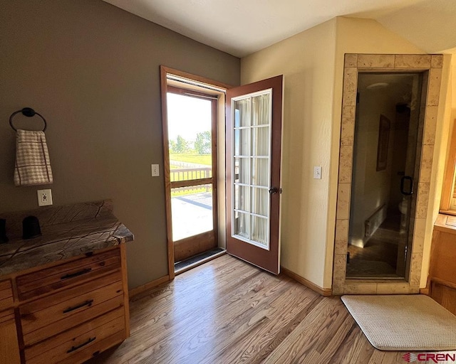 18173 Rd 22, Cortez, CO 81321 - entryway with light wood finished floors and vaulted ceiling