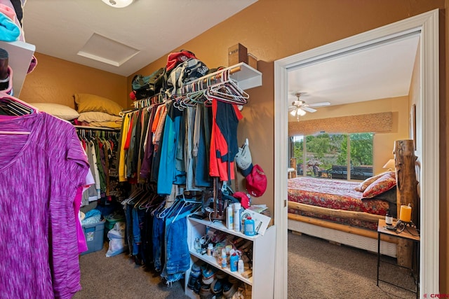 21 Tierra Verde Dr, Durango, CO 81301 - spacious closet with carpet flooring, attic access, and ceiling fan
