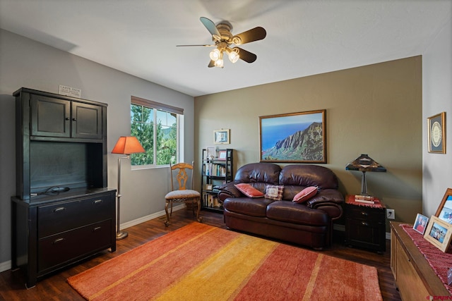 21 Tierra Verde Dr, Durango, CO 81301 - living area featuring dark wood-style flooring and ceiling fan