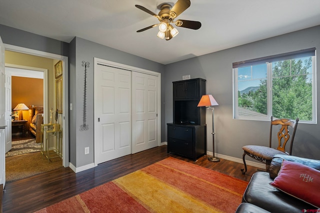 21 Tierra Verde Dr, Durango, CO 81301 - living area featuring wood finished floors and a ceiling fan