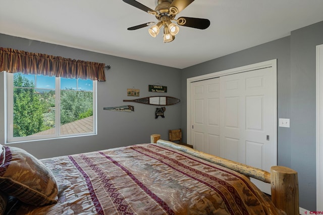 21 Tierra Verde Dr, Durango, CO 81301 - bedroom with a closet and ceiling fan