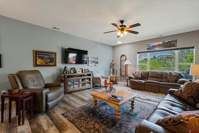 21 Tierra Verde Dr, Durango, CO 81301 - living room with wood finished floors and ceiling fan
