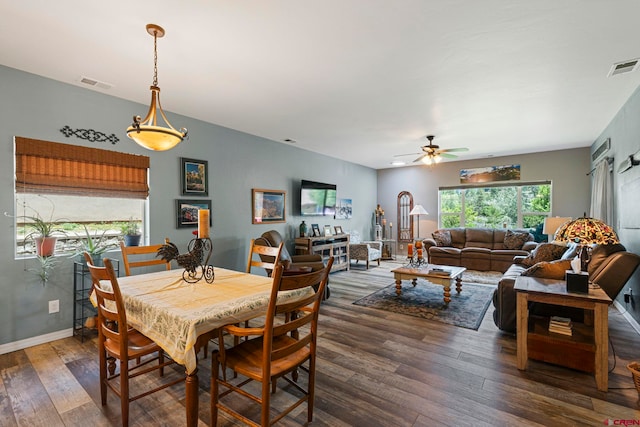 21 Tierra Verde Dr, Durango, CO 81301 - dining area featuring wood-type flooring and a ceiling fan