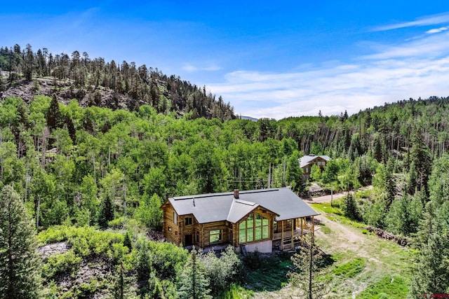 580 Lake Purgatory Dr, Durango, CO 81301 - view from above of property with a forest