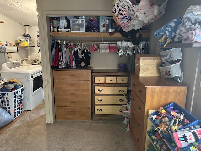 209-211 Railroad Ave, Dolores, CO 81323 - spacious closet featuring washing machine and dryer and carpet floors