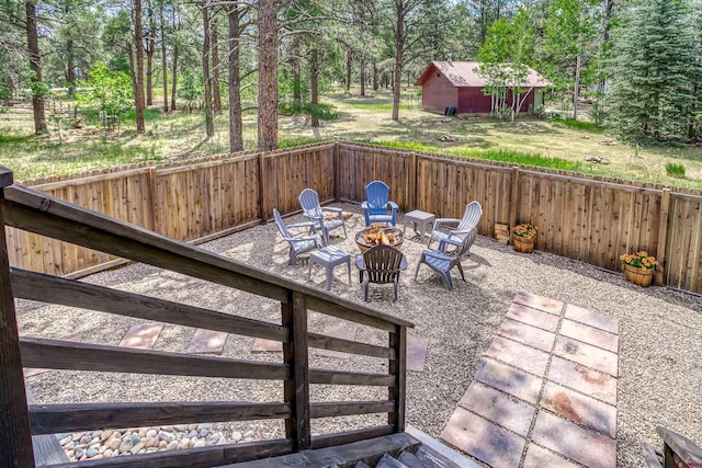 791 Antelope Ave, Pagosa Springs, CO 81147 - view of patio with an outdoor fire pit