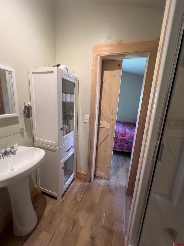 515 Bristol Rd, Placerville, CO 81430 - bathroom with wood finished floors and a sink